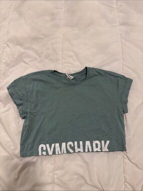 Gymshark Sage Green Cropped Logo Tee